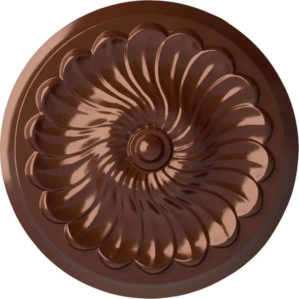 Ekena Millwork Flower Spiral Ceiling Medallion (Fits Canopies up to 2"), 12 1/4"OD x 2 1/4"P, Copper Penny CM12FLCPS - main